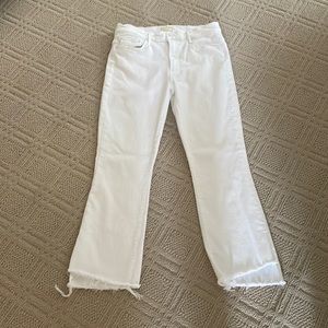 Mother Denim Insider Crop Step Fray White Size 30